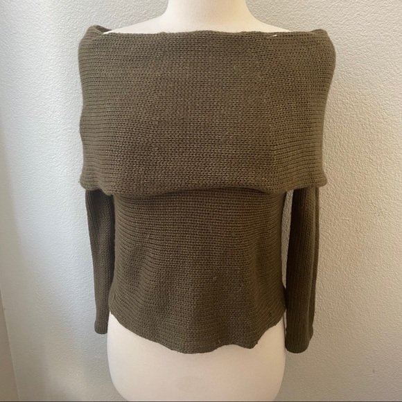 SEEK THE LABEL green off shoulder knit sweater XS - Picture 1 of 4